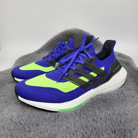 Adidas ULTRABOOST 21 'SONIC INK SCREAMING GREEN' Men's Shoes - Picture 1 of 8